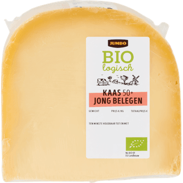 Jumbo Biologische Kaas Jong Belegen 50+ Stuk ca. 450 g