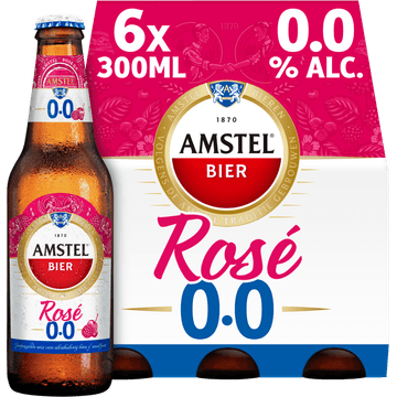 Amstel Bier Rosé 0.0 Flessen 6 x 300 ml