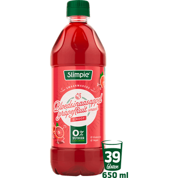 Slimpie Bloedsinaasappel Grapefruit Smaak Siroop 650 ml