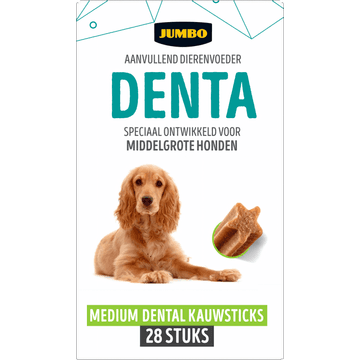 Jumbo Aanvullend Dierenvoeder Denta Medium Dental Kauwsticks 28 Stuks 720 g