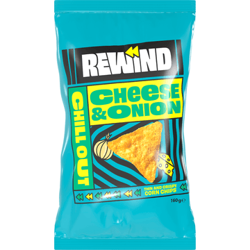 Rewind Cheese & Onion Thin and Crispy Corn Chips 160 g