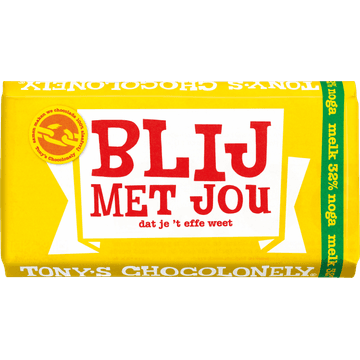 Tony's Chocolonely Melkchocolade reep Noga - Blij met jou!
