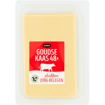 Jumbo Goudse Kaas 48+ Jong Belegen Plakken 190 g