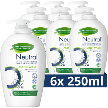 Neutral Vloeibare Handzeep Parfumvrij 6 x 250 ml