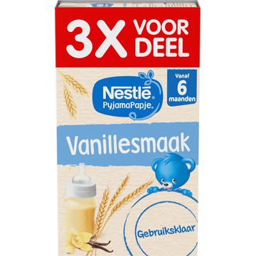 Nestlé PyjamaPapje® Vanillesmaak 6+ maanden baby pap 3 x 250 ml