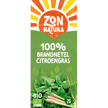 Zonnatura Bio 100% Brandnetel Citroengras 20 Zakjes 32 g