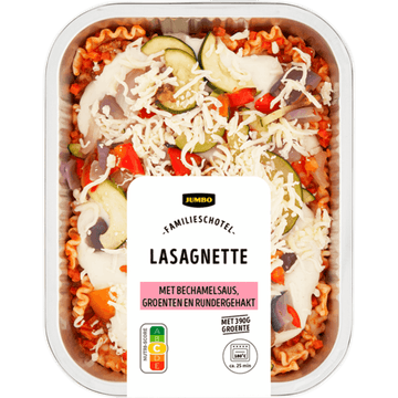 Jumbo Familieschotel Lasagnette met Bechamelsaus, Groenten en Rundergehakt 900 g