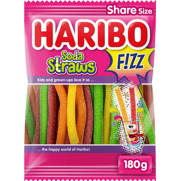 Haribo Soda Straws F!ZZ 180 g