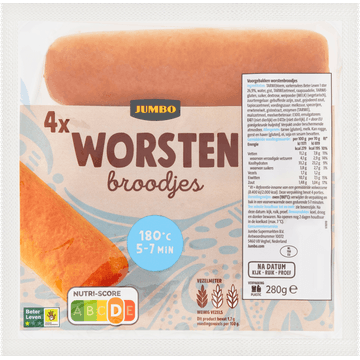 Jumbo Worstenbroodjes 4 Stuks