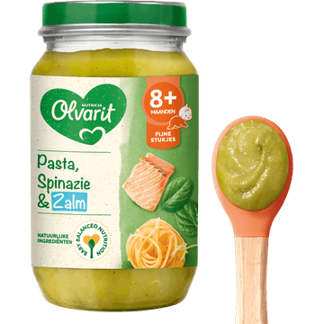 Olvarit 8+ Maanden Pasta Spinazie Zalm 200g