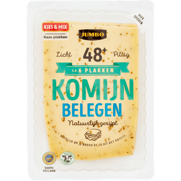 Jumbo Komijn Belegen Kaas 48+ Plakken 190 g