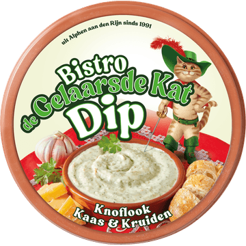 Bistro de Gelaarsde Kat Dip Knoflook Kaas & Kruiden 185 g