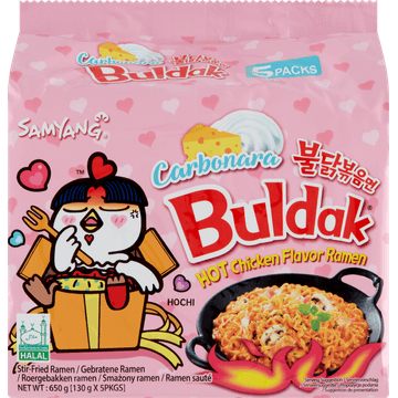 Samyang Carbonara Buldak Hot Chicken Flavor Ramen 5 x 130 g