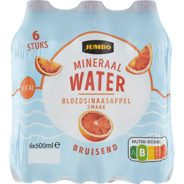 Jumbo Bruisend Mineraalwater Bloedsinaasappel Smaak 6 x 500ML