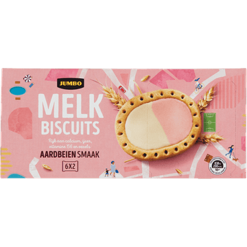 Jumbo Melkbiscuits Aardbeiensmaak 6 Stuks