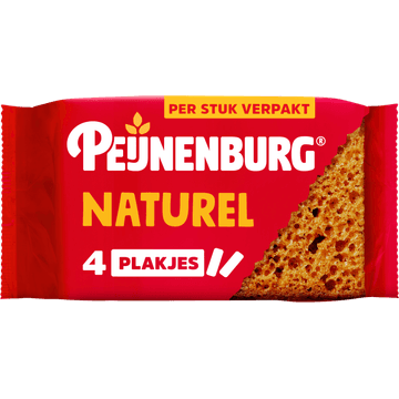 Peijnenburg ontbijtkoek naturel 4-pack per stuk verpakt