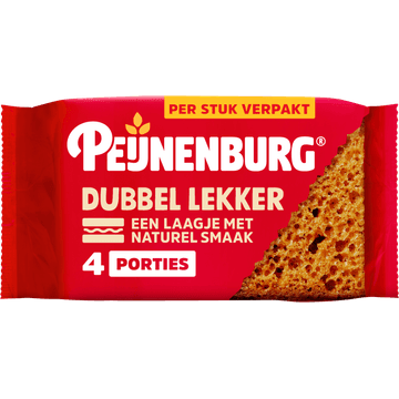 Peijnenburg ontbijtkoek dubbel lekker 4-pack per stuk verpakt