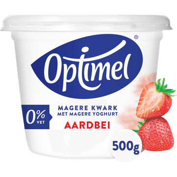 Optimel Magere Kwark met Magere Yoghurt Aardbei 0% Vet 500g