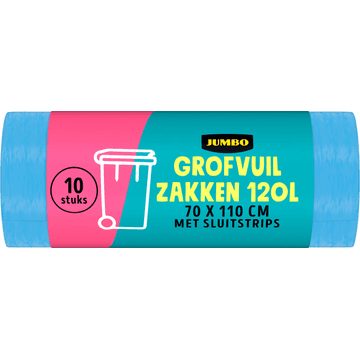 Jumbo Grofvuilzakken 120 L met Sluitstrips 10 Stuks