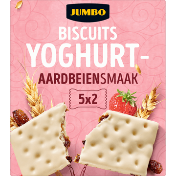 Jumbo Biscuits Yoghurt Aardbeiensmaak 5 x 2 Stuks