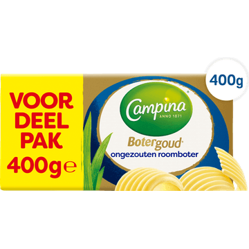 Campina Botergoud Ongezouten Roomboter Voordeelpak 400 g