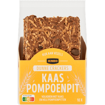 Jumbo Dunne Crackers Kaas & Pompoenpitten 10 Stuks