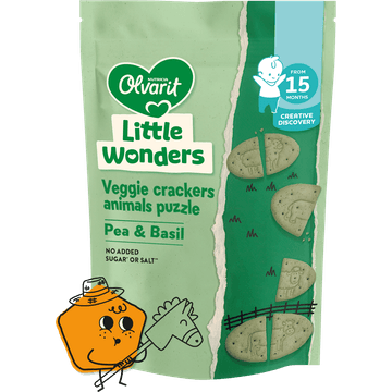 Olvarit Little Wonders Erwten & Basilicum Puzzle Crackers 105g