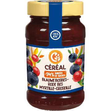 Céréal Minder Suikers Confituur Blauwe Bosbes-Rode Bes 270 g