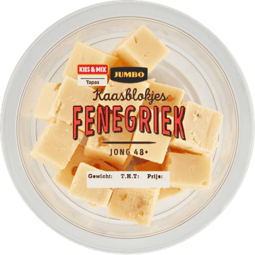 Jumbo Kaasblokjes Fenegriek Jong 48+ 100 g