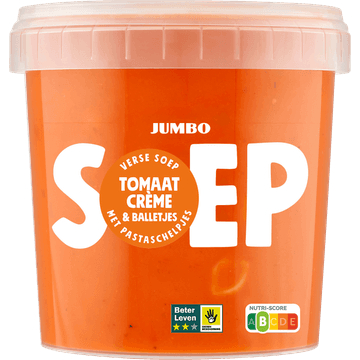 Jumbo Verse Soep Tomaat Crème met Pastaschelpjes & Balletjes 1 kg