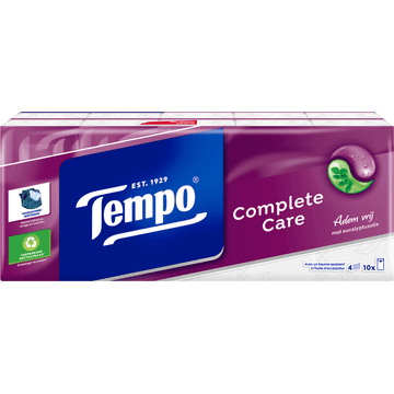 Tempo Complete Care 4-Laags Zakdoeken 10 x 9 Stuks