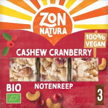 Zonnatura Biologische Notenrepen Cashew Cranberry