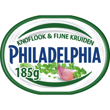 Philadelphia Zacht-frisse Zuivelspread Knoflook & Fijne Kruiden, kuipje 185 g