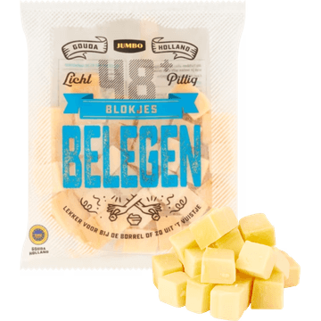Jumbo Blokjes Belegen Kaas 48+ 200 g