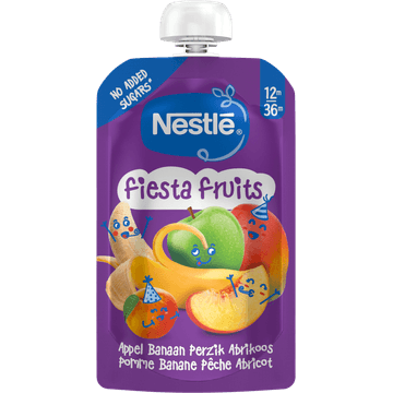 Nestlé Fiesta Fruits Appel Banaan Perzik Abrikoos 12m-36m 110 g