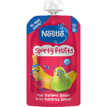 Nestlé Sporty Fruits Peer Framboos Banaan 12m-36m 110 g