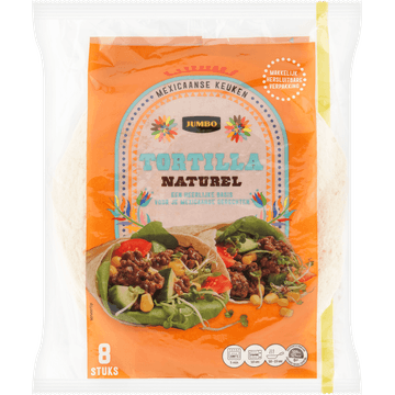 Jumbo Tortilla Naturel 8 Stuks