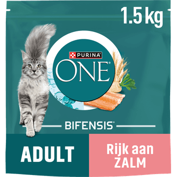 Purina® ONE Adult Rijk aan Zalm kattenvoer 1,5 kg