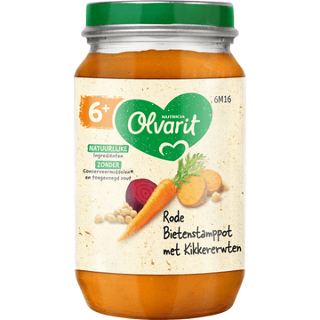 Olvarit 6+ Maanden Rode Bietenstamppot met Kikkererwten 200 g