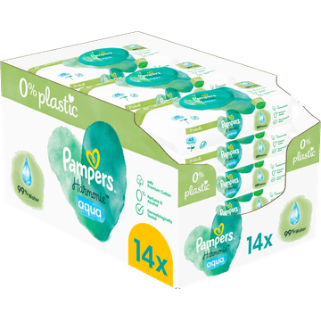 Pampers Harmonie Aqua Babydoekjes 14 verpakkingen = 672 Doekjes