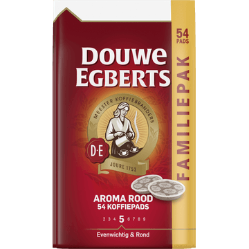 Douwe Egberts Aroma Rood Koffiepads Familiepak 54 Stuks 375 g
