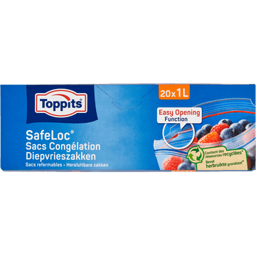 Toppits Safeloc Diepvrieszakken 1 Liter 20 stuks