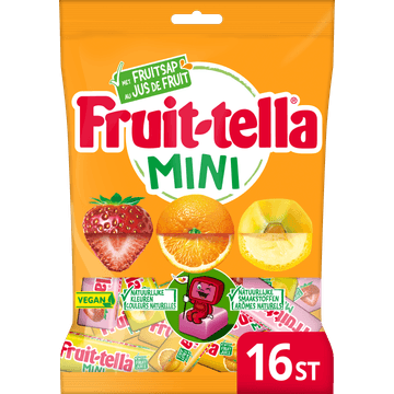Fruittella Mini Vegan Uitdeelzak 16 stuks