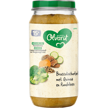 Olvarit 15+ Maanden Broccolischotel met Quinoa en Rundvlees