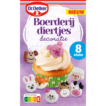 Dr. Oetker Boerderij Diertjes Decoratie 8 Stuks 13 g