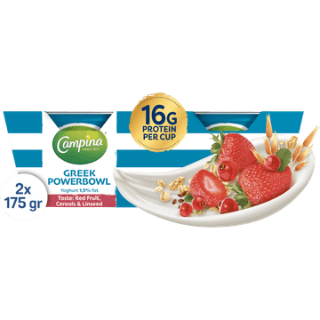 Campina Griekse Powerbowl Rood Fruit 2x175g