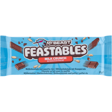 Feastables MrBeast Melk Crunch Chocolade Reep 60 g