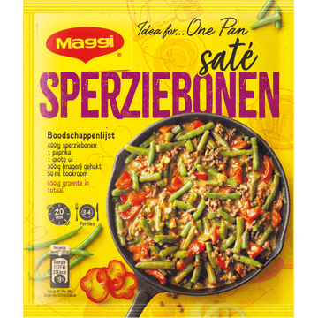 MAGGI Dagschotel Sperziebonen Satésaus met Gehakt Zakje 70 g