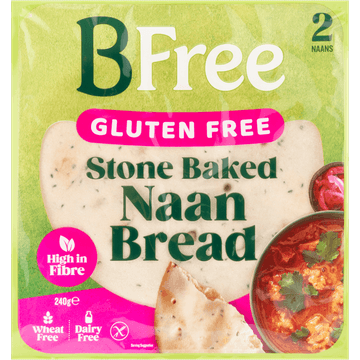 BFree Gluten Free Stone Baked Naan Bread 2 Stuks 240 g