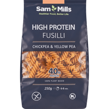 Sam Mills Glutenvrije Fusilli van kikkererwten en gele erwten, eiwitrijk en glutenvrij 250g